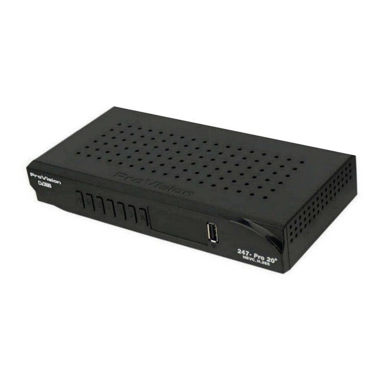 گیرنده دیجیتال پروویژن مدل HEVC.247 به همراه آنتن رومیزی امگا