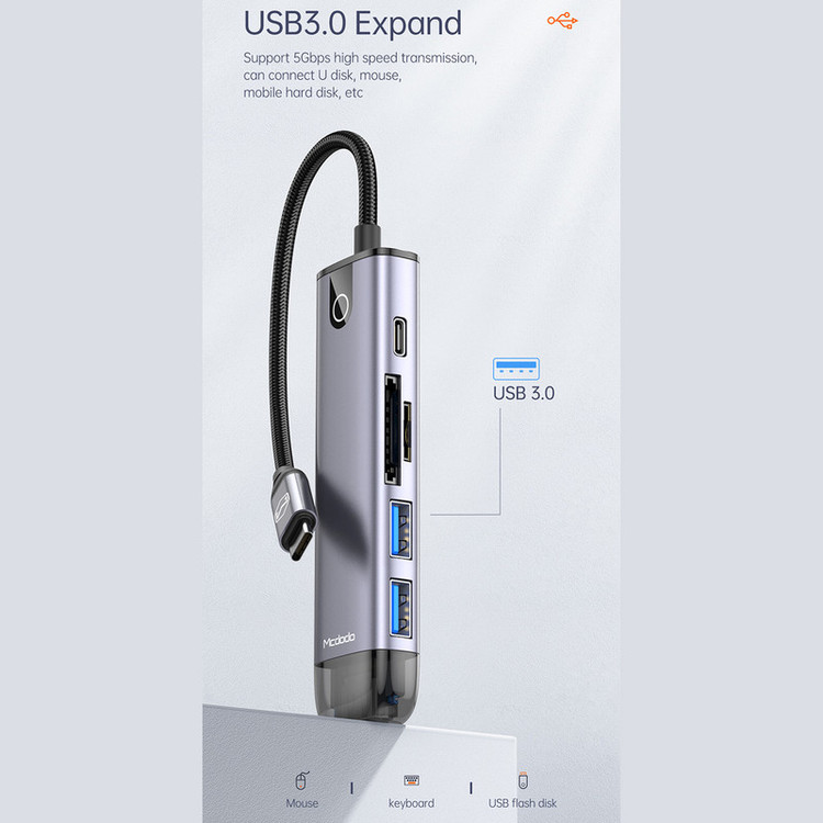 هاب 6 پورت USB-C مک دودو مدل MC-HU-7740