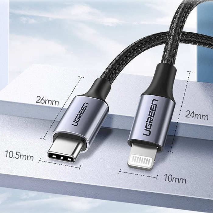 کابل تبدیل usb-c به لایتنینگ یوگرین مدل US304 طول 1 متر