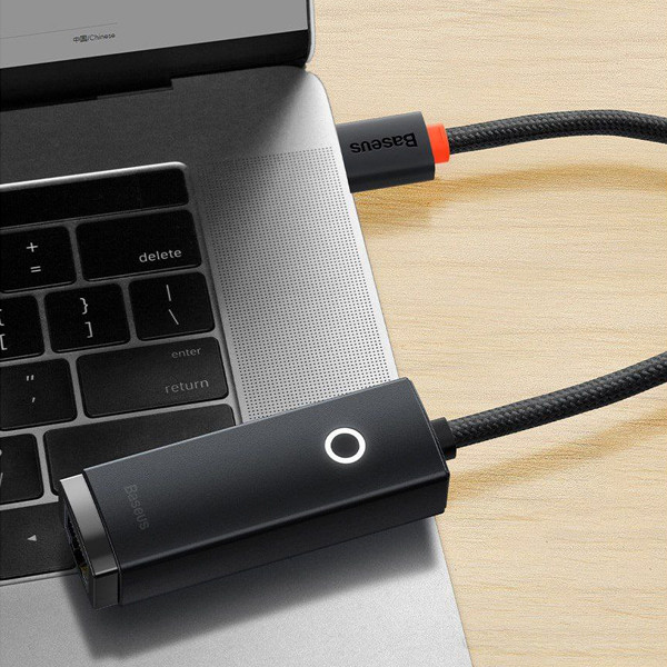 مبدل USB-C به LAN باسئوس مدل 1000Mbps WKQX0003