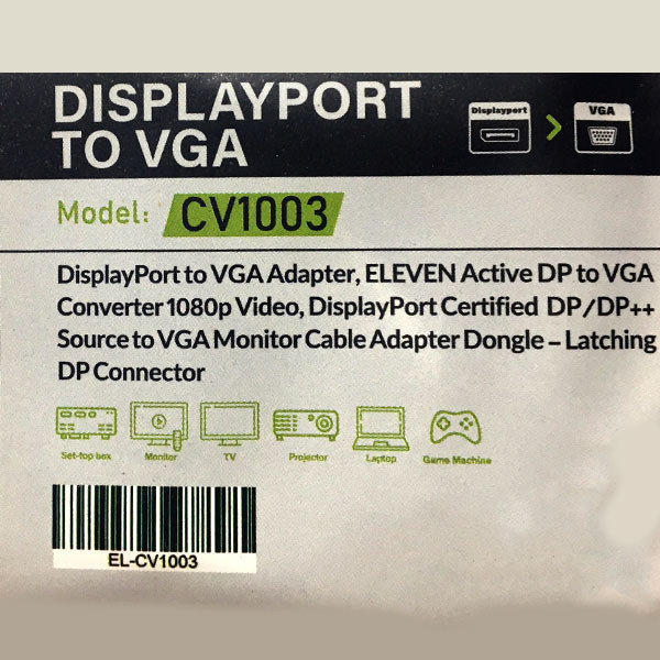 مبدل Display Port به VGA ایلون مدل CV1003