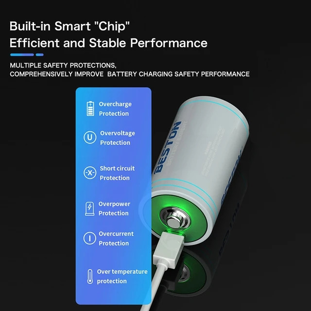 باتری قابل شارژ D بستون مدل USB-TYPE C-CHARGING