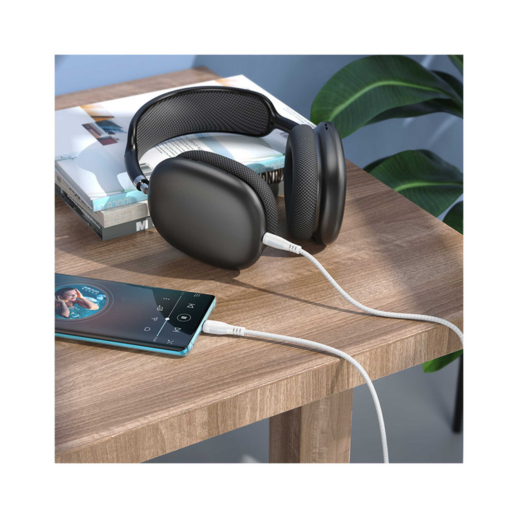 کابل تبدیل USB-C به جک 3.5 میلی متری بروفون مدل BL14 طول 1 متر