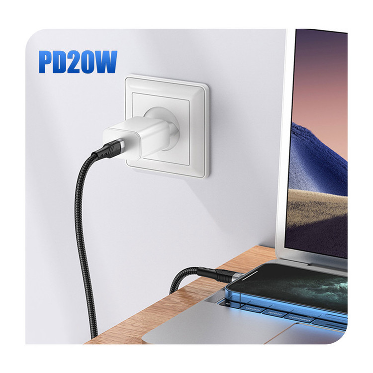 کابل تبدیل USB-C به لایتنینگ بروفون مدل BU35 20W طول 1.2 متر