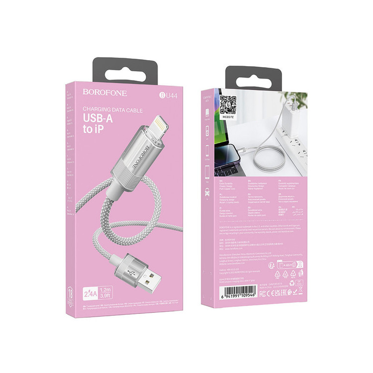 کابل تبدیل USB به لایتنینگ بروفون مدل BU44 طول 1.2 متر