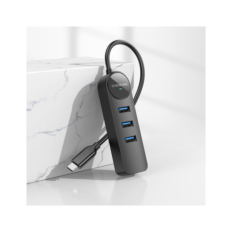 هاب 4 پورت USB-C بروفون مدل DH5 4IN1 طول 0.2 متر