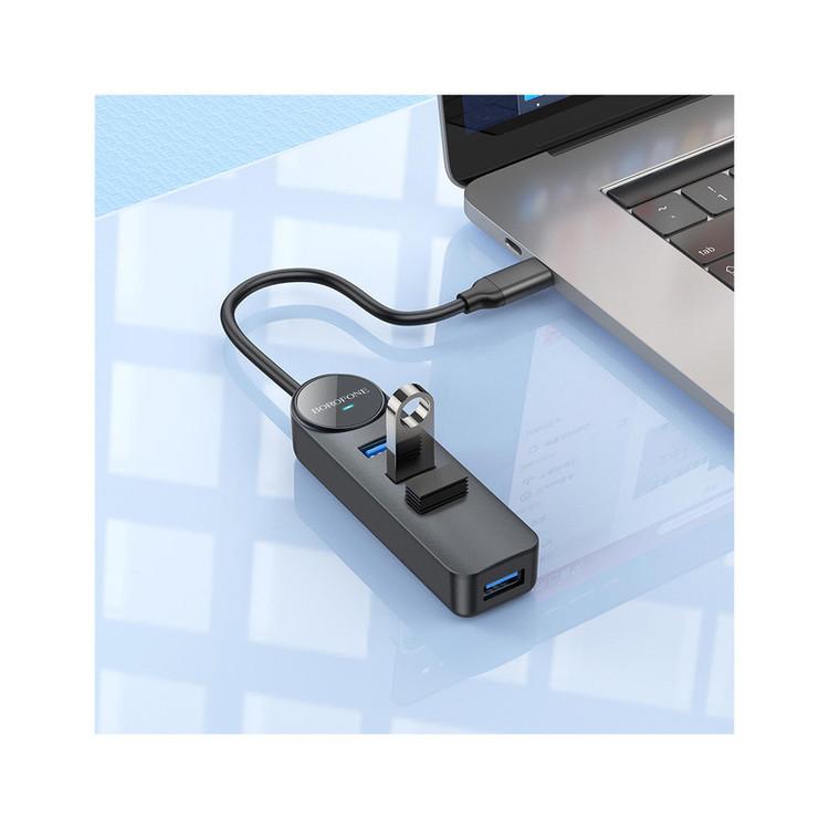 هاب 4 پورت USB-C بروفون مدل DH5 4IN1 طول 0.2 متر