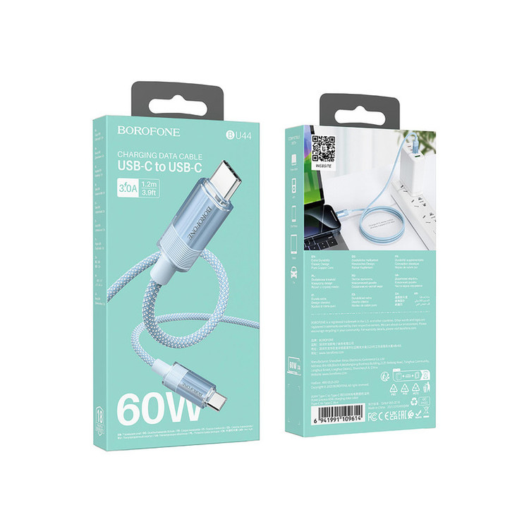 کابل USB-C بروفون مدل BU44 60W طول 1.2 متر