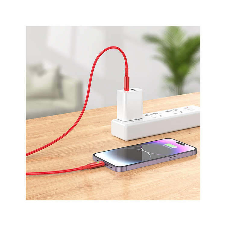 کابل تبدیل USB-C به لایتنینگ بروفون مدل BU38 20W طول 1.2 متر