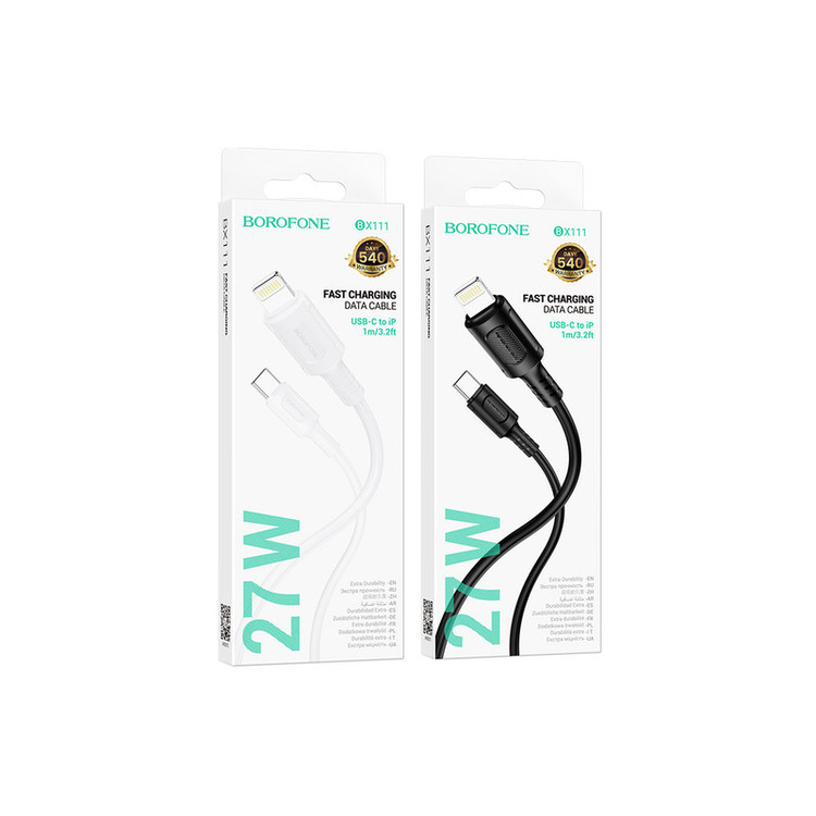 کابل تبدیل USB-C به لایتنینگ بروفون مدل BX111 27W طول 1 متر