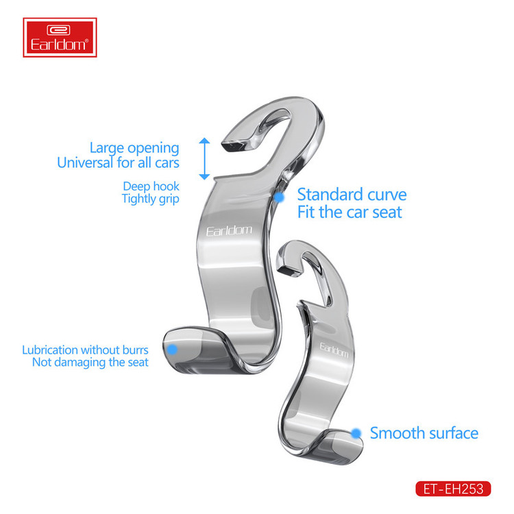 قلاب پشت صندلی خودرو ارلدام مدل VEHICLE HOOK EH253 بسته دو عددی