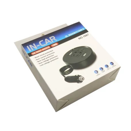 اینورتر خودرویی 150 وات 12/24vdc به 220vac مدل 1667
