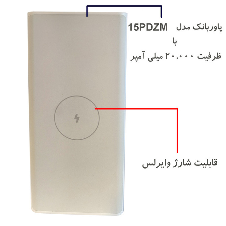 پاوربانک مدل WPB15 ظرفیت 20000 میلی آمپر ساعت