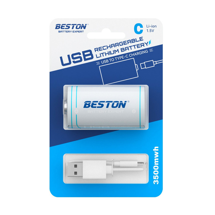باتری قابل شارژ C/D بستون مدل USB-TYPE C بسته چهار عددی