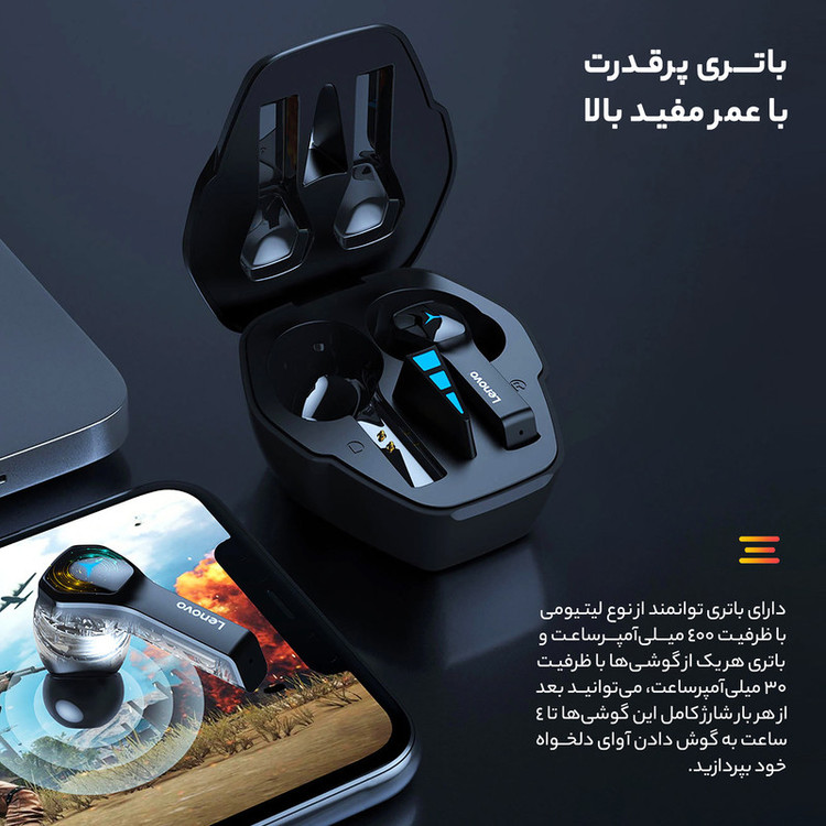 هندزفری بلوتوثی گیمینگ لنوو مدل HQ08