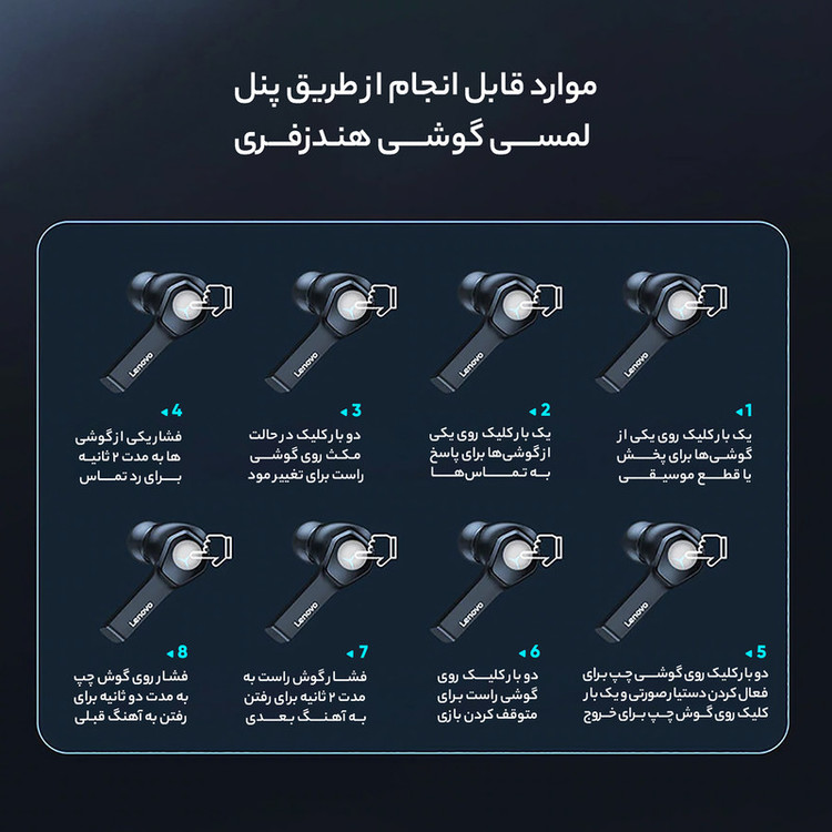 هندزفری بلوتوثی گیمینگ لنوو مدل HQ08