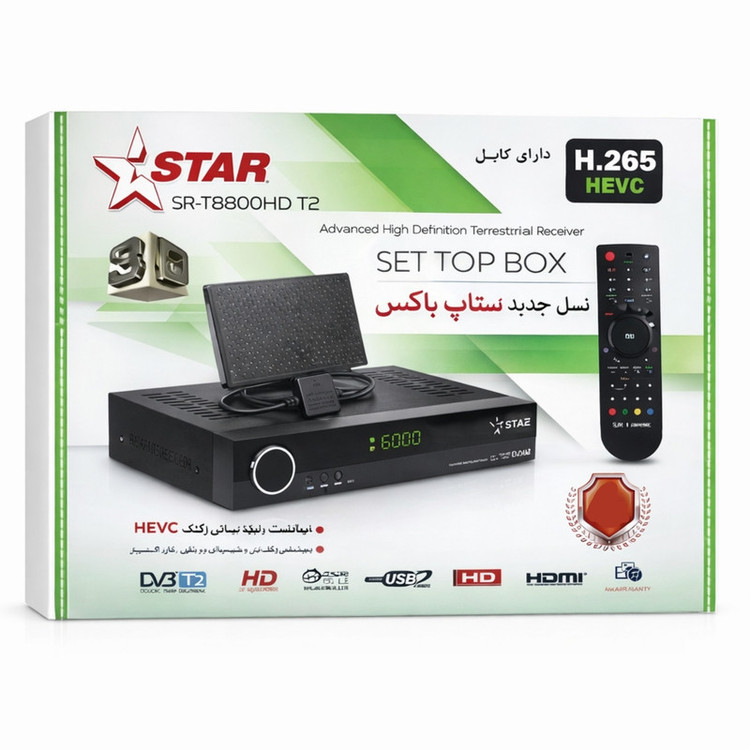گیرنده دیجیتال مدل استار SR-T88000HDT2 به همراه آنتن رومیزی هانی