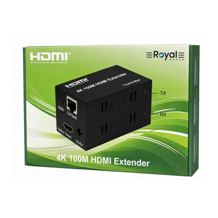 اکستندر HDMI رویال کد 4K-P98 طول 100 متر بسته 2 عددی