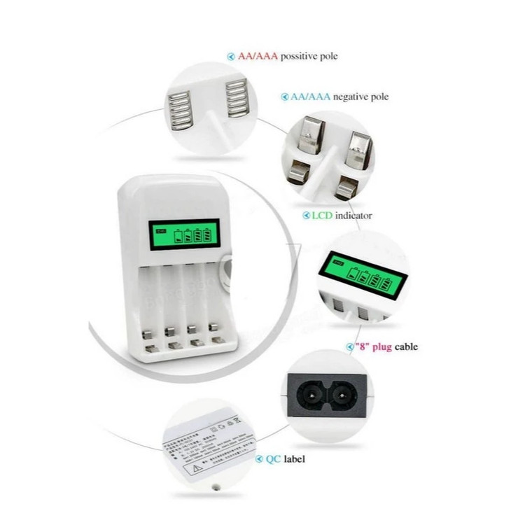 شارژر باتری بستون مدل BST-C907W به همراه باتری قلمی قابل شارژ سونی بسته ۴ عددی